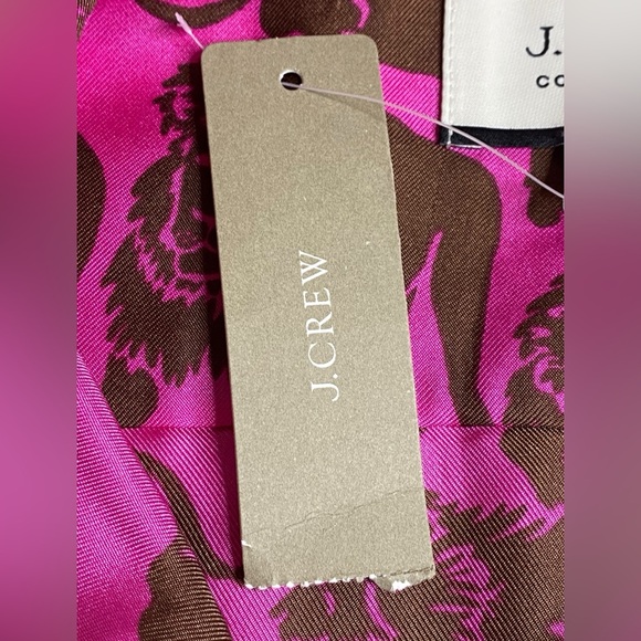 J.Crew Collection silk shirt sleepy lions Fuchsia Women’s Size 6 NWT - Picture 12 of 16